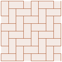 Tessellation of rectangles in the herring bone form.