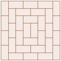 Tessellation of rectangles in the running bond form.
