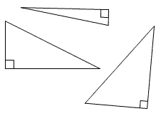 triángulos correctos que tienen uno de ángulo llano.