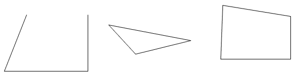 Formas que no son triángulos correctos.