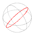 This image shows a sphere with lines on its surface.