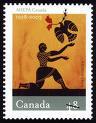 48 cent orange Canadian stamp with falcon.