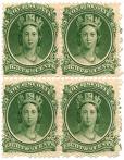 estampilla del verde del centavo de 8 el 1/2 de Nueva Escocia, 1860.