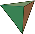 Tetrahedron with four faces that are equilateral triangles.