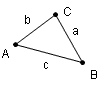 Un triángulo etiquetado.