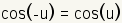 cos(-u)=cos(u)