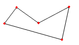 Vertices of a polygon.